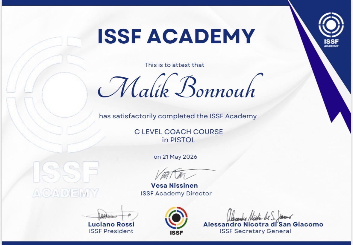 Coaching ISSF Level C with Malik Bonnouh Air Pistol